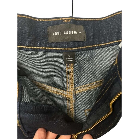 Free Assembly Barrel Ankle Jeans Women Size 4 Dark Mid Rise New - Picture 3 of 4